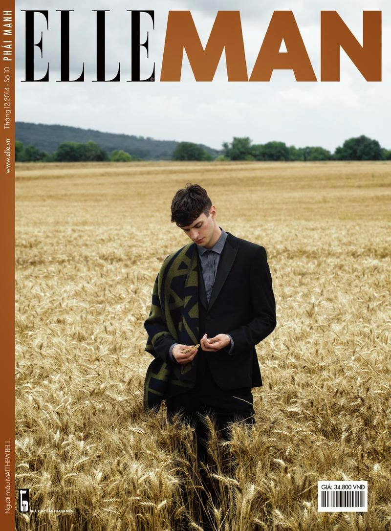 Matthew Bell featured on the Elle Man Vietnam cover from December 2014