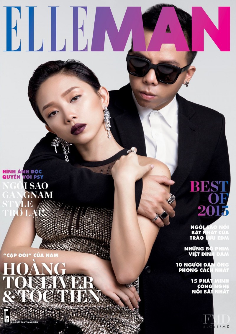 Hoang Touliver, Toc Tien featured on the Elle Man Vietnam cover from December 2015