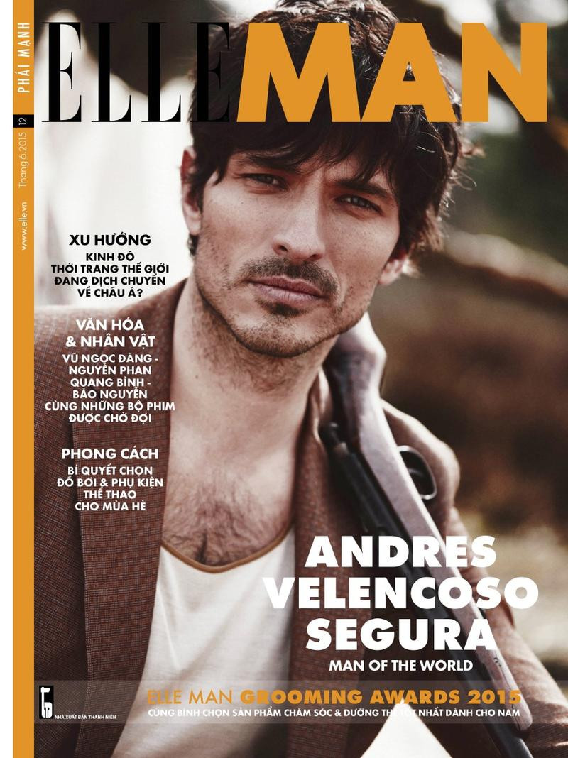 Andres Velencoso featured on the Elle Man Vietnam cover from July 2015