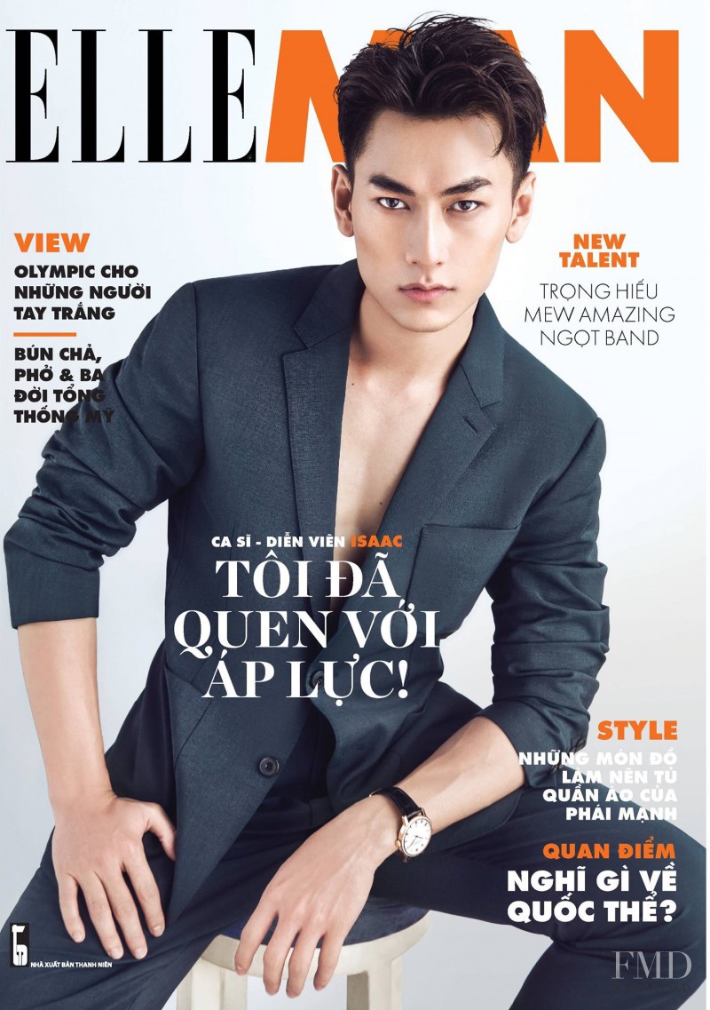  Isaac featured on the Elle Man Vietnam cover from July 2016