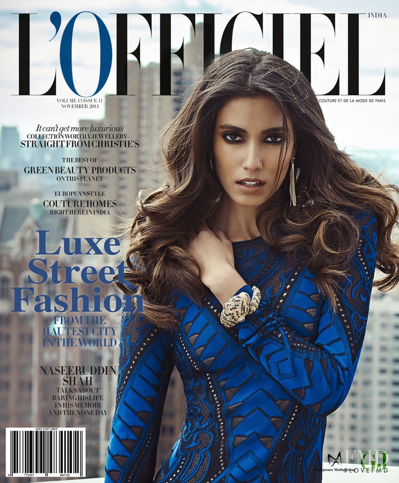 Keisha Lall featured on the L\'Officiel India cover from November 2014