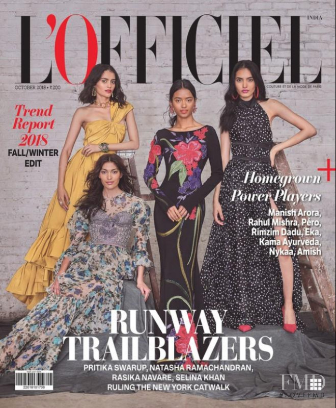 Natasha Ramachandran featured on the L\'Officiel India cover from October 2018