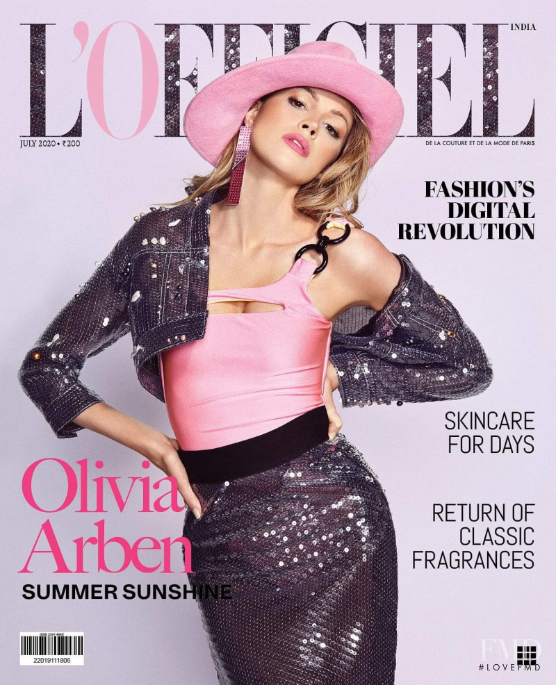 Olivia Arben featured on the L\'Officiel India cover from July 2020