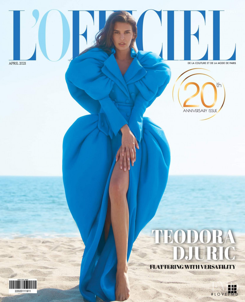 Teodora Djuric featured on the L\'Officiel India cover from April 2021