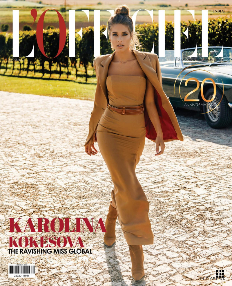 Karolina Kokesova featured on the L\'Officiel India cover from April 2021