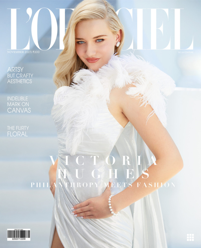 Victoria Hughes featured on the L\'Officiel India cover from November 2023