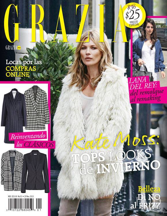 Kate Moss featured on the Grazia Mexico cover from November 2013