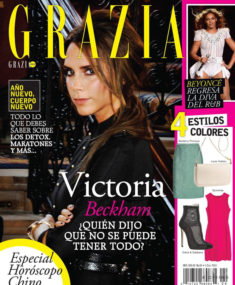 Victoria Beckham featured on the Grazia Mexico cover from January 2014