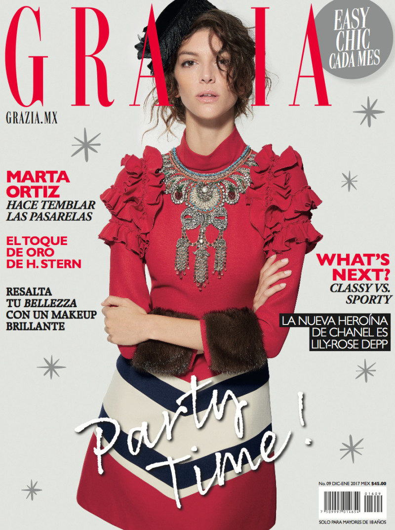 Marta Ortiz featured on the Grazia Mexico cover from December 2016