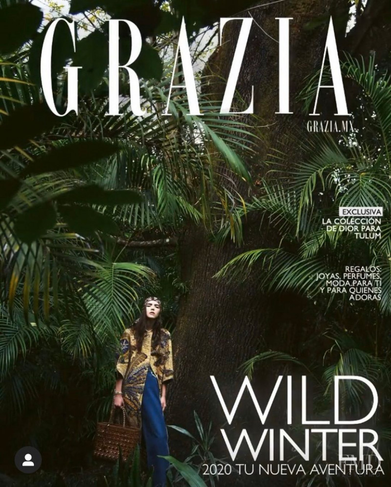 Valentina Vela featured on the Grazia Mexico cover from December 2019