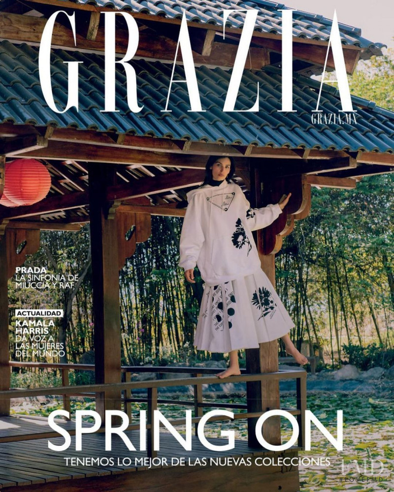 Ana Pau Valle featured on the Grazia Mexico cover from March 2021