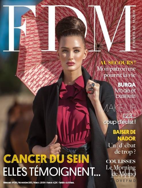 Amina El Allam featured on the FDM Femmes du Maroc cover from November 2013