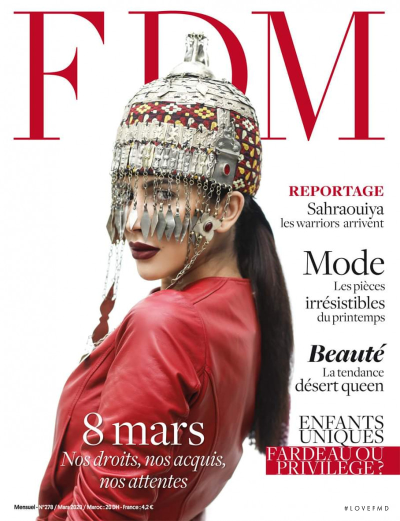 Salma Sbai featured on the FDM Femmes du Maroc cover from March 2020