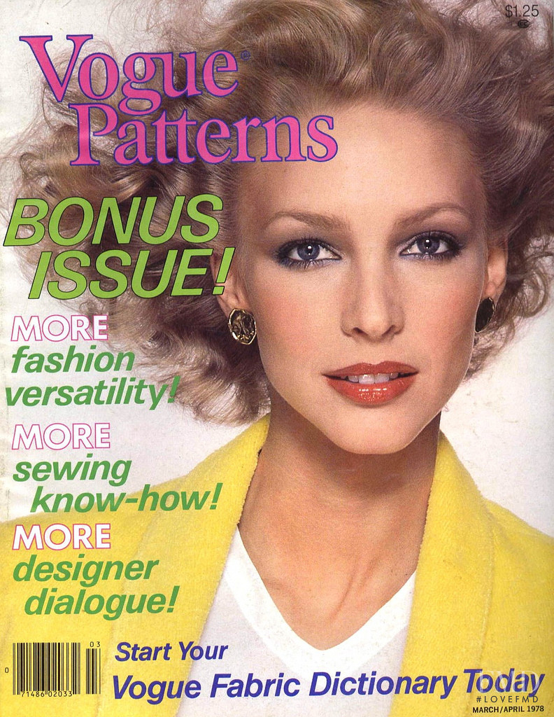 Karen Bjornson featured on the Vogue Patterns cover from March 1978