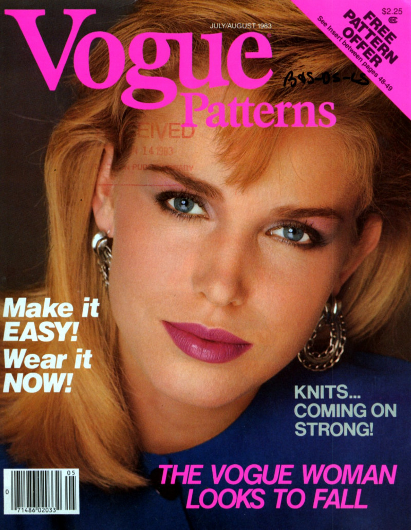 Anette Stai featured on the Vogue Patterns cover from March 1983