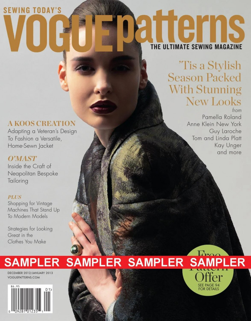  featured on the Vogue Patterns cover from December 2012