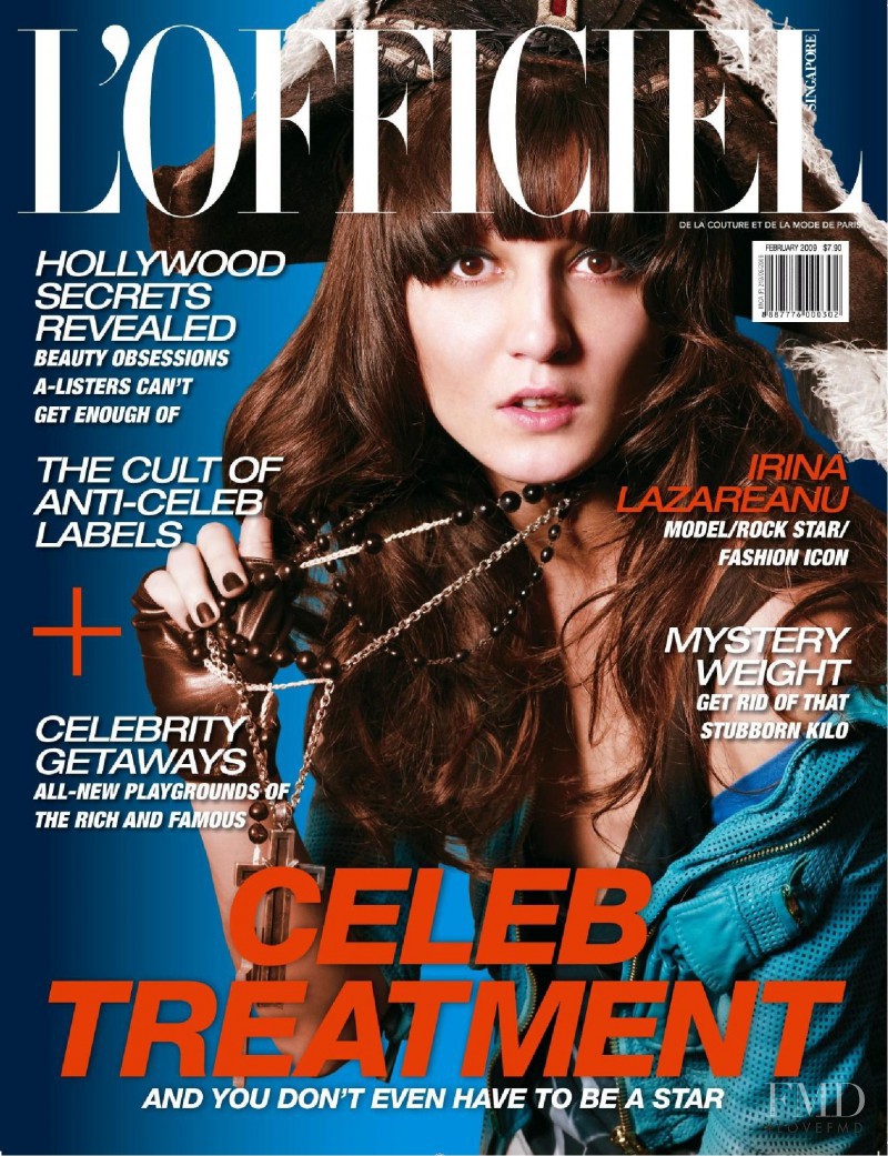 Irina Lazareanu featured on the L\'Officiel Singapore cover from February 2009