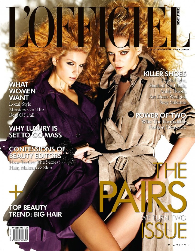 Indi B. featured on the L\'Officiel Singapore cover from October 2009