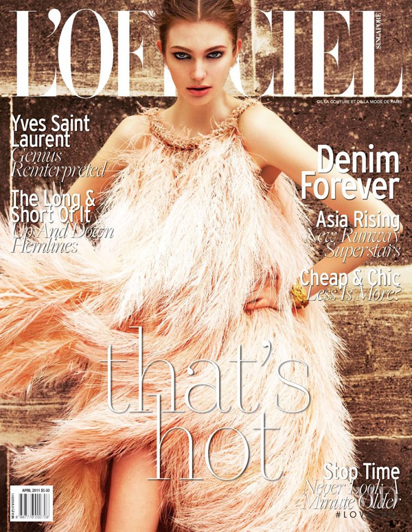  featured on the L\'Officiel Singapore cover from April 2011