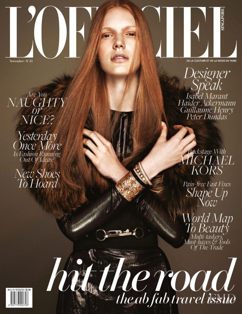 Anniek Kortleve featured on the L\'Officiel Singapore cover from November 2011