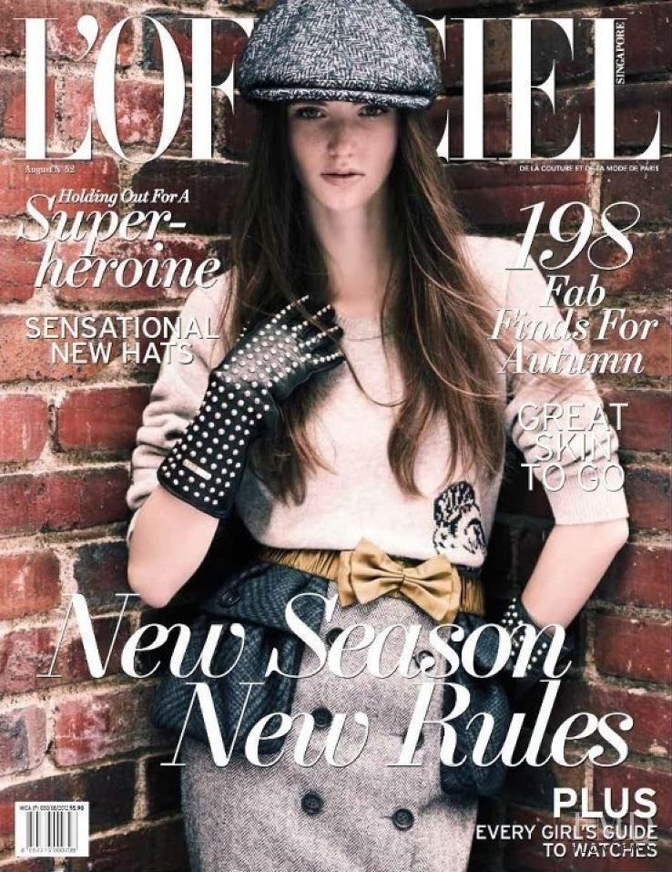 Kristina Trofimuk featured on the L\'Officiel Singapore cover from August 2012