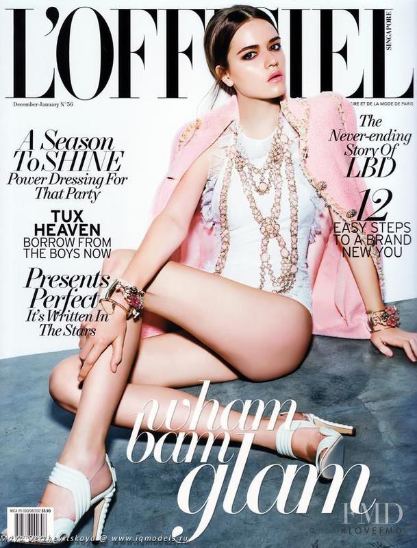 Maya Derzhevitskaya featured on the L\'Officiel Singapore cover from December 2012