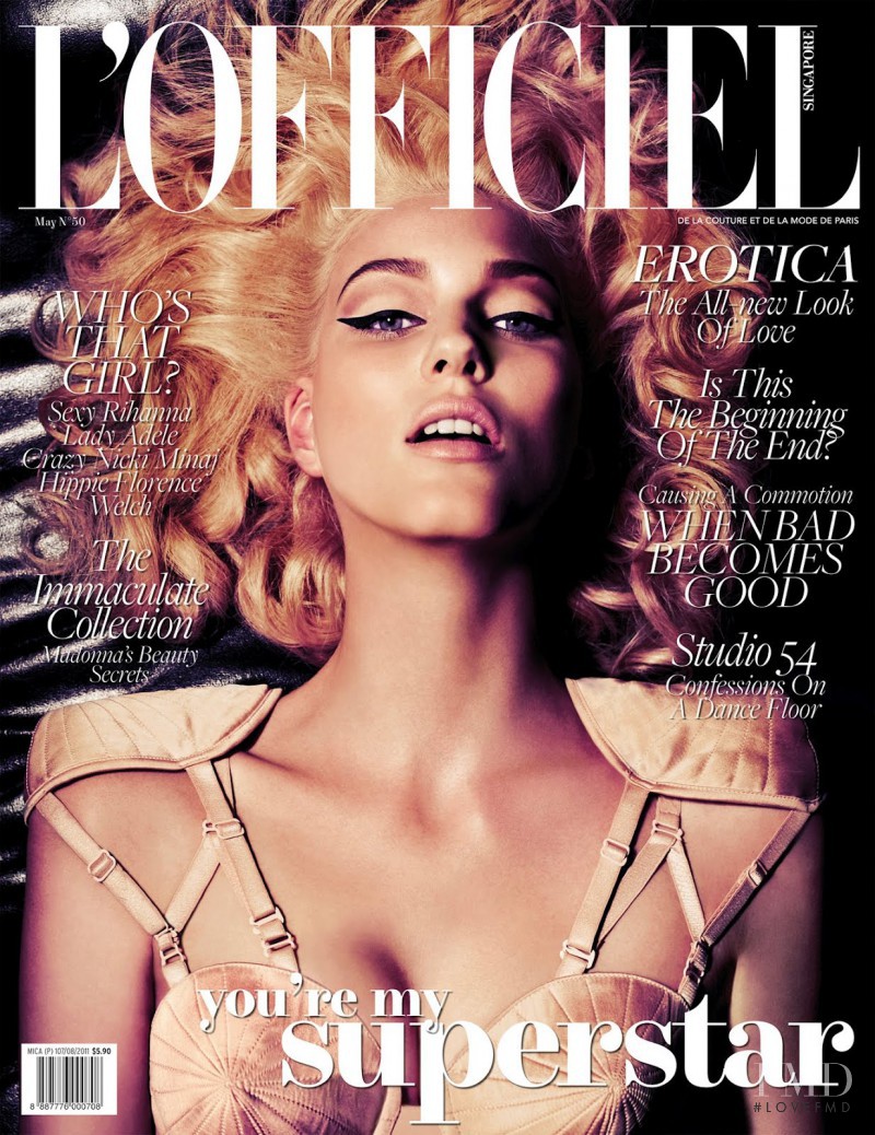 Veroniek Gielkens featured on the L\'Officiel Singapore cover from May 2012