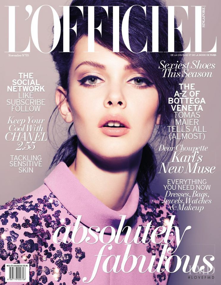Liza Adamenko featured on the L\'Officiel Singapore cover from November 2012