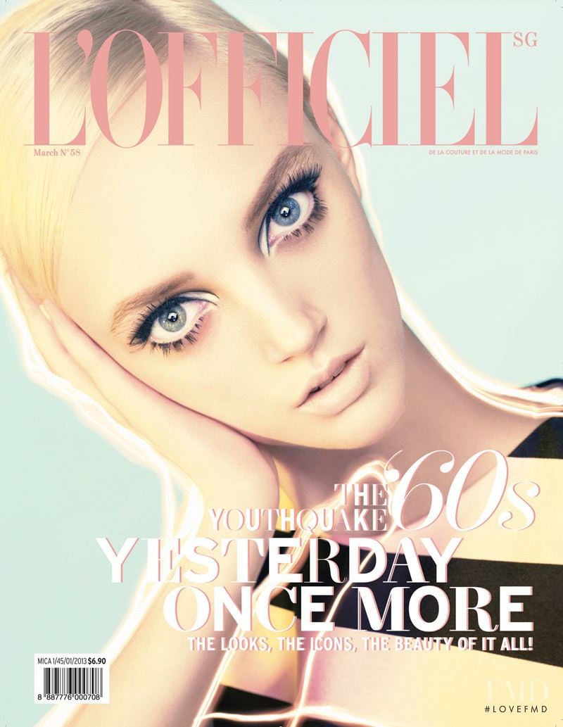 April Tiplady featured on the L\'Officiel Singapore cover from March 2013