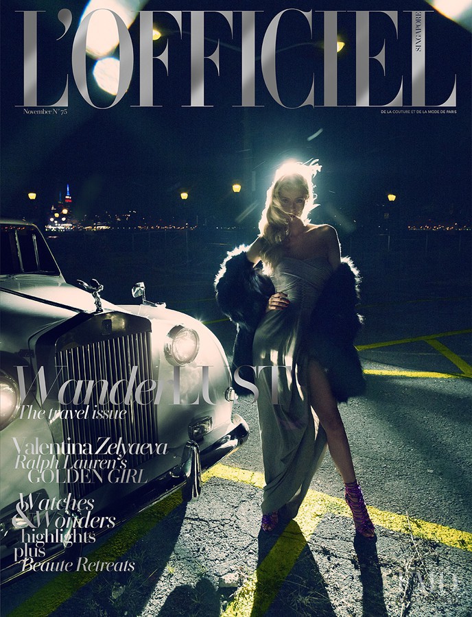 Valentina Zelyaeva featured on the L\'Officiel Singapore cover from November 2014