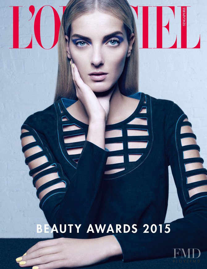 Denisa Dvorakova featured on the L\'Officiel Singapore cover from May 2015