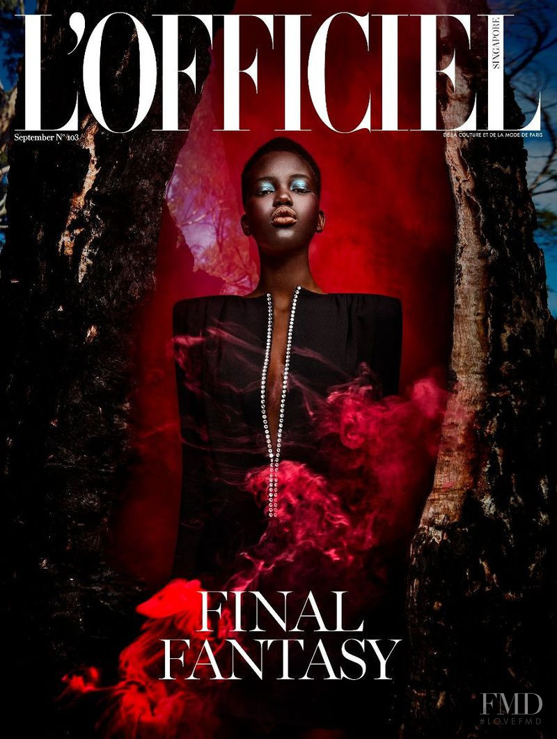 Adut Akech Bior featured on the L\'Officiel Singapore cover from September 2017