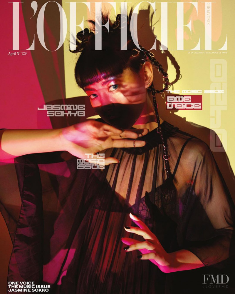Jasmine Sokko featured on the L\'Officiel Singapore cover from April 2020
