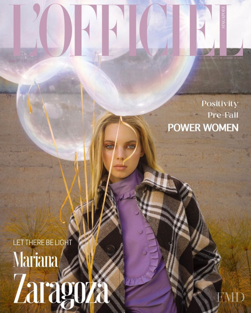Mariana Zaragoza featured on the L\'Officiel Singapore cover from July 2020