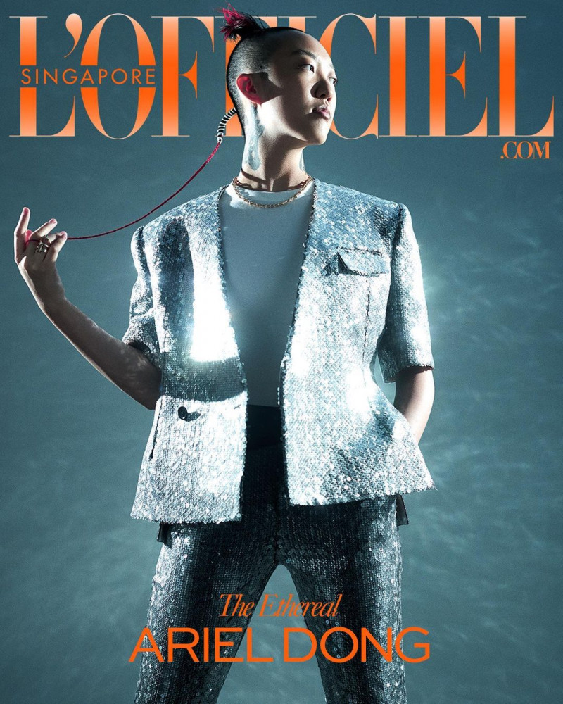 Ariel Dong featured on the L\'Officiel Singapore cover from March 2021