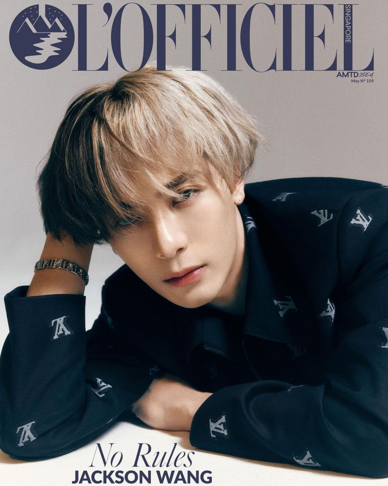 Jackson Wang featured on the L\'Officiel Singapore cover from May 2023