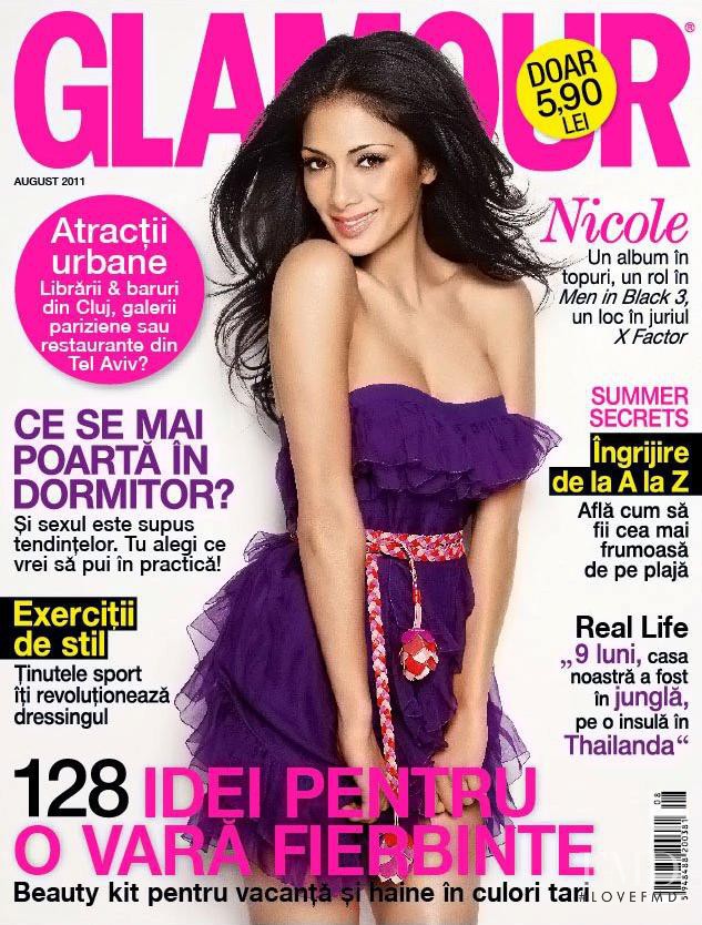 Nicole Scherzinger featured on the Glamour Romania cover from August 2011
