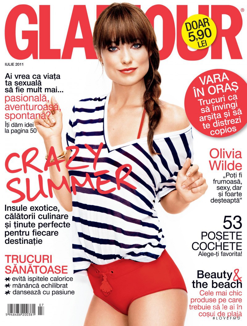 Olivia Wilde featured on the Glamour Romania cover from July 2011