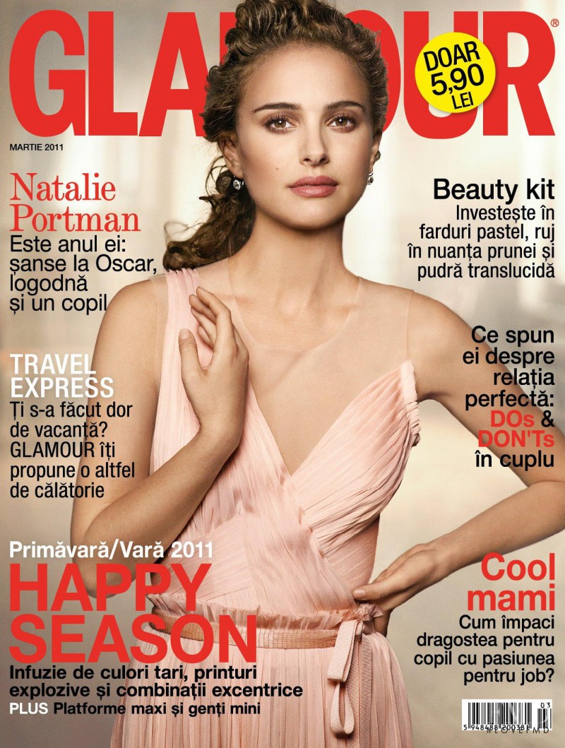Natalie Portman featured on the Glamour Romania cover from March 2011