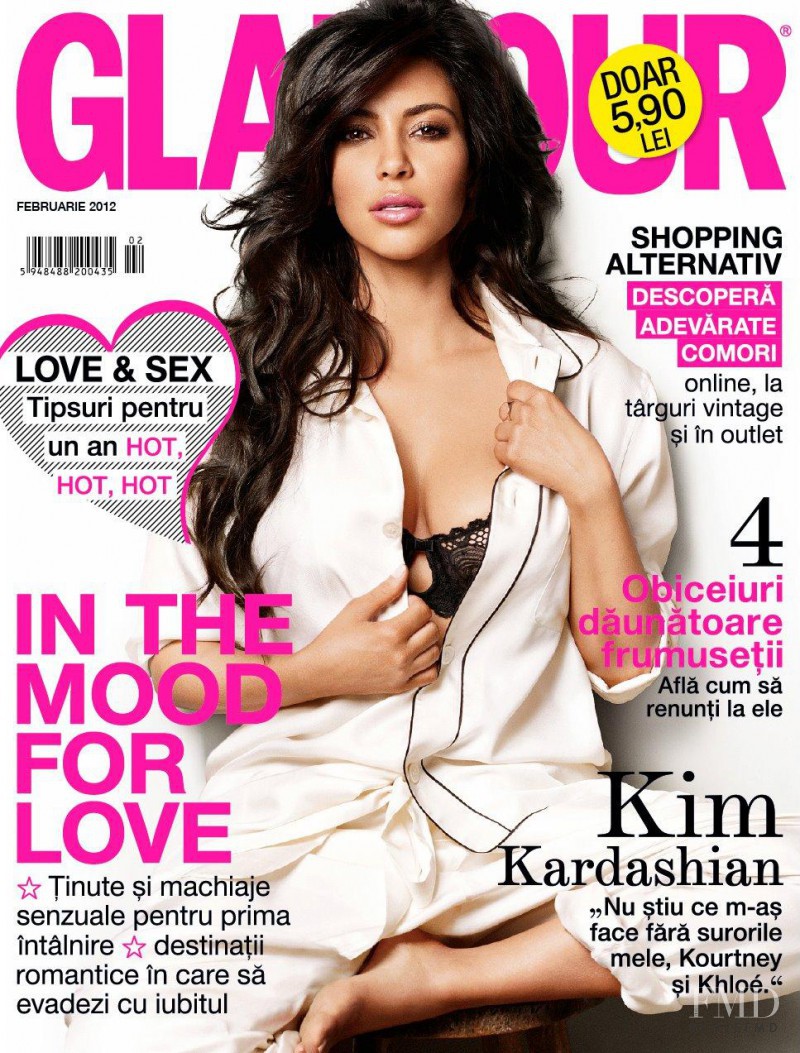 Kim Kardashian featured on the Glamour Romania cover from February 2012