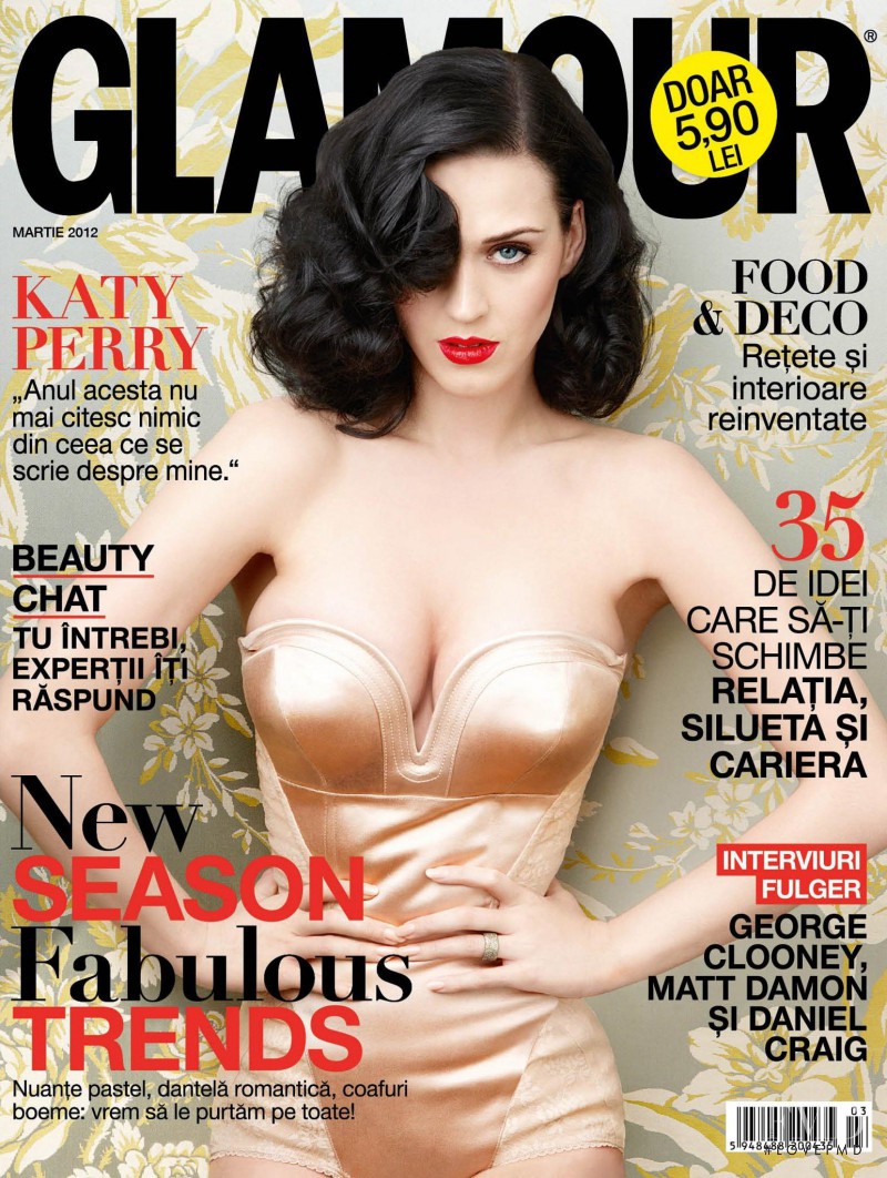 Katy Perry featured on the Glamour Romania cover from March 2012