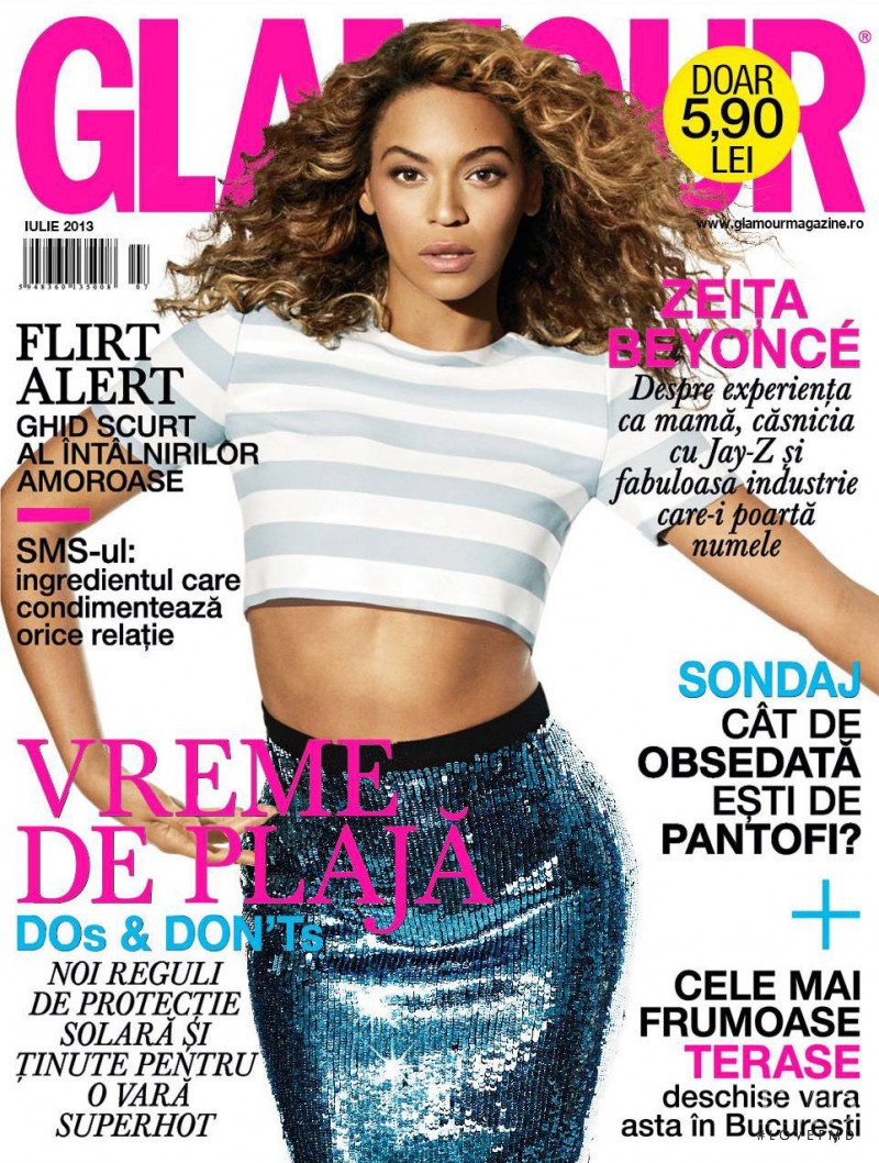 Beyoncé Knowles featured on the Glamour Romania cover from July 2013