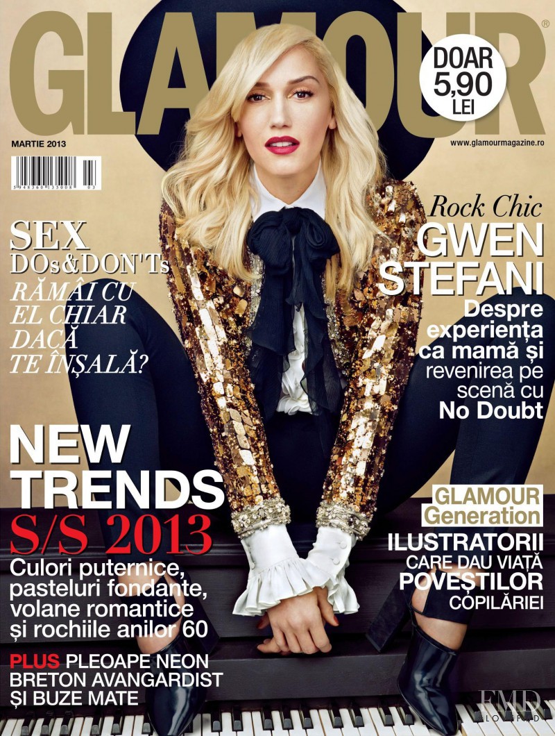 Gwen Stefani featured on the Glamour Romania cover from March 2013