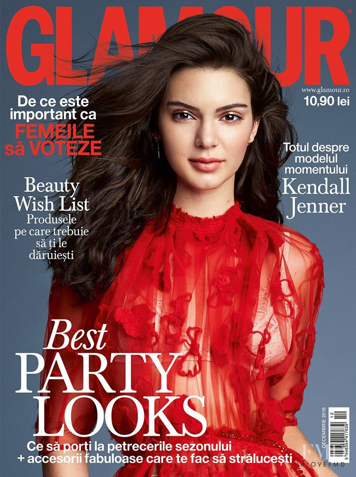 Kendall Jenner featured on the Glamour Romania cover from December 2016