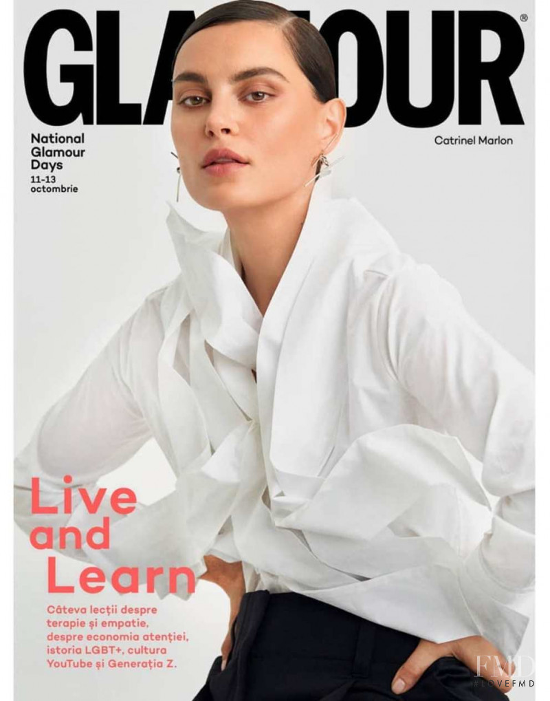 Catrinel Marlon featured on the Glamour Romania cover from October 2019