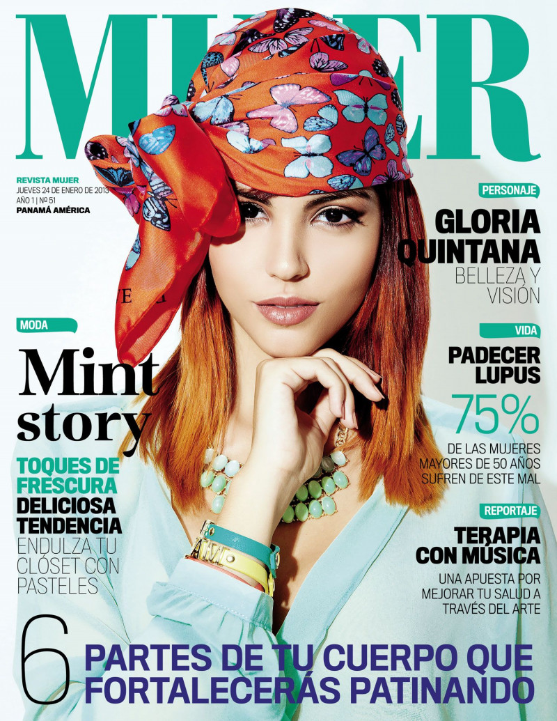 Gloria Quintana featured on the Mujer Panama cover from January 2013