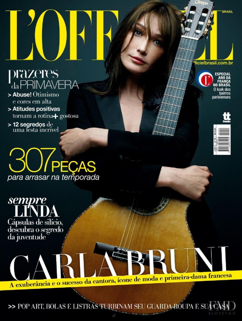 Carla Bruni featured on the L\'Officiel Brazil cover from September 2009
