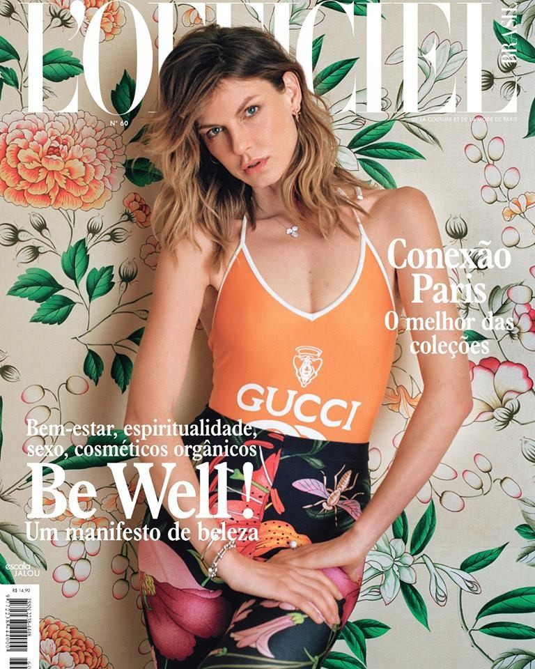 Angela Lindvall featured on the L\'Officiel Brazil cover from July 2018
