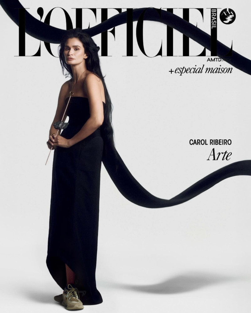 Caroline Ribeiro featured on the L\'Officiel Brazil cover from April 2025