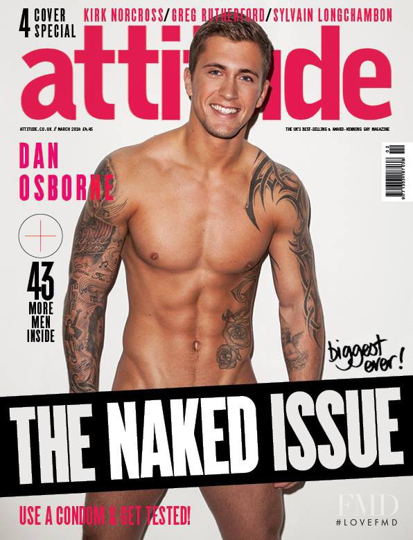 Dan Osborne featured on the Attitude UK cover from March 2014